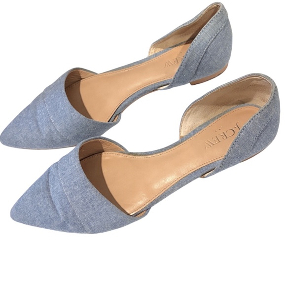 J. Crew Blue Demim Flats with Pointed Toe and d'Orsay Cut - Size 7 - Picture 14 of 16